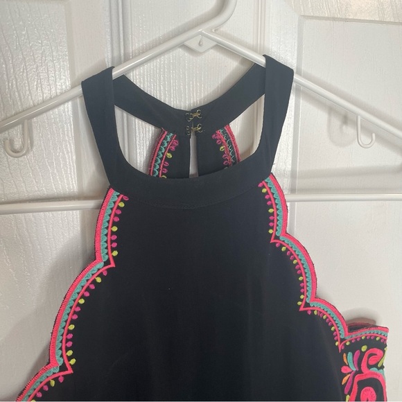 Lilly Pulitzer Quinn Dress Neon Embroidered In Onyx Gypset Swirl Dress XS - Picture 4 of 14